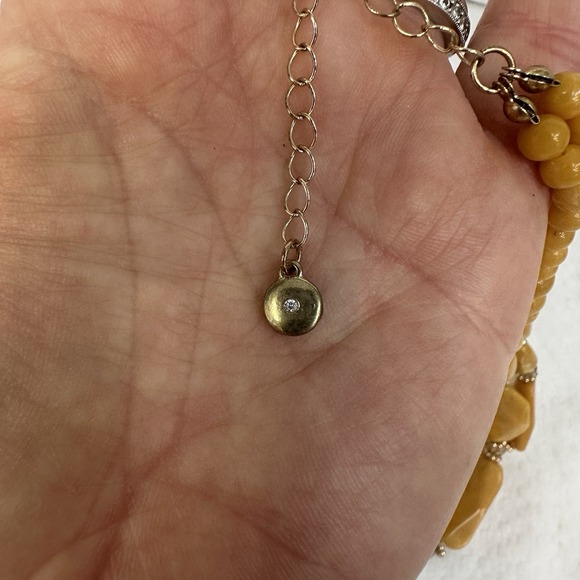 Cato 1946 Stone Style Beaded Multistrand Necklace Chunky Layered Mustard Yellow - Picture 9 of 10